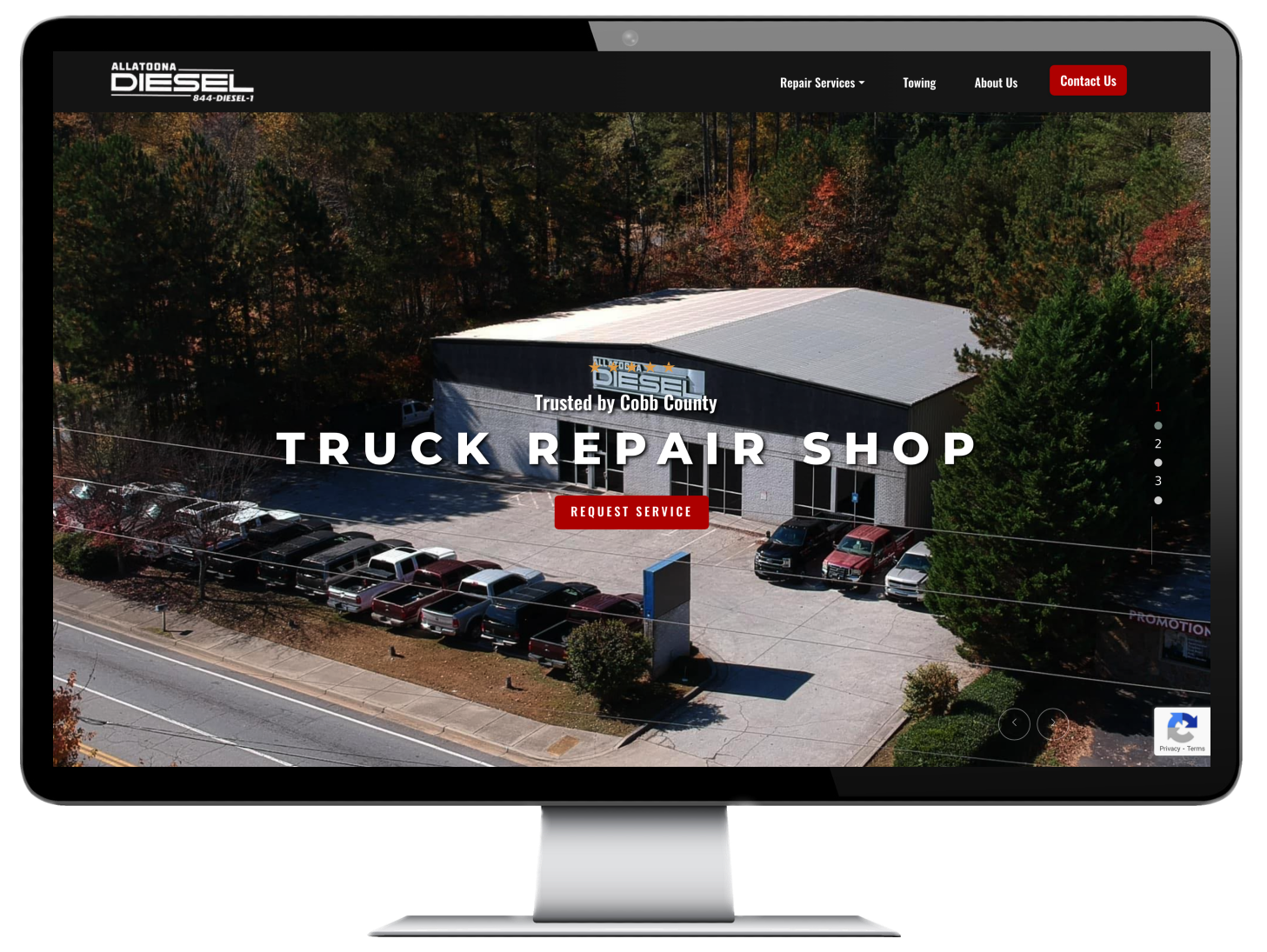 Computer Displaying Allatoona Diesel Website