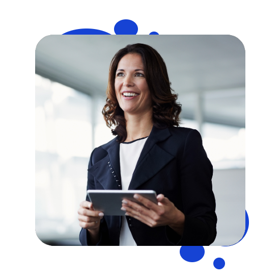 Business Woman Holding Tablet