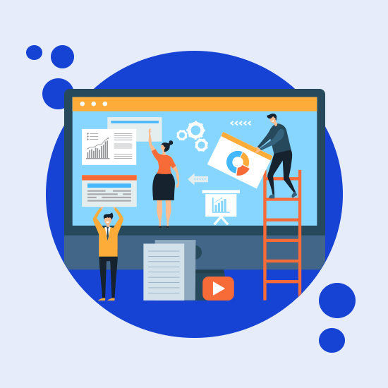 Web Design Blue Circle Illustration