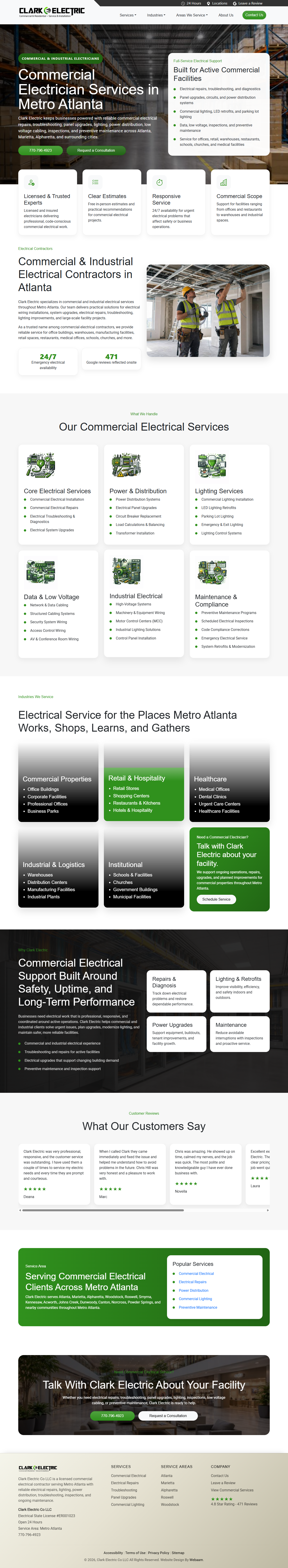 Clark Electric homepage design