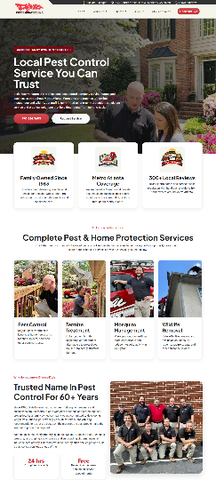 Dixie Exterminators website designed by Webaam