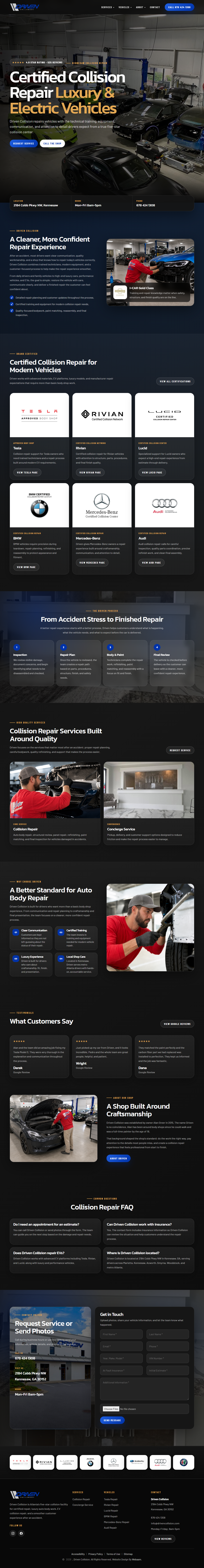 Driven Collision homepage design