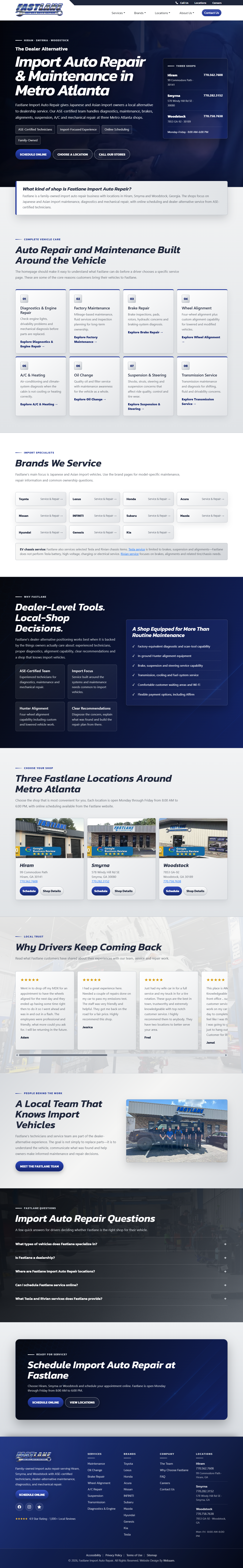 Fastlane Import Auto Repair desktop website
